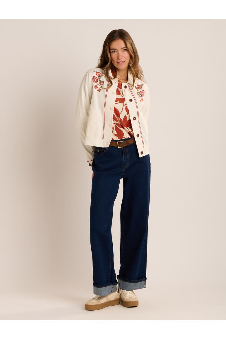 Celestina Floral Embroidery Jacket, Alternate, color, Cream