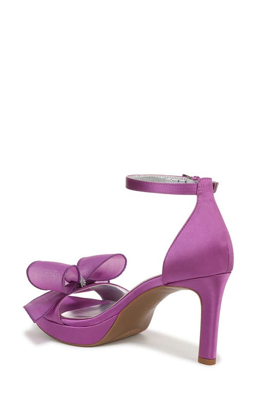 Naturalizer Always Bow Ankle Strap Platform Sandal In Hyper Violet Satin
