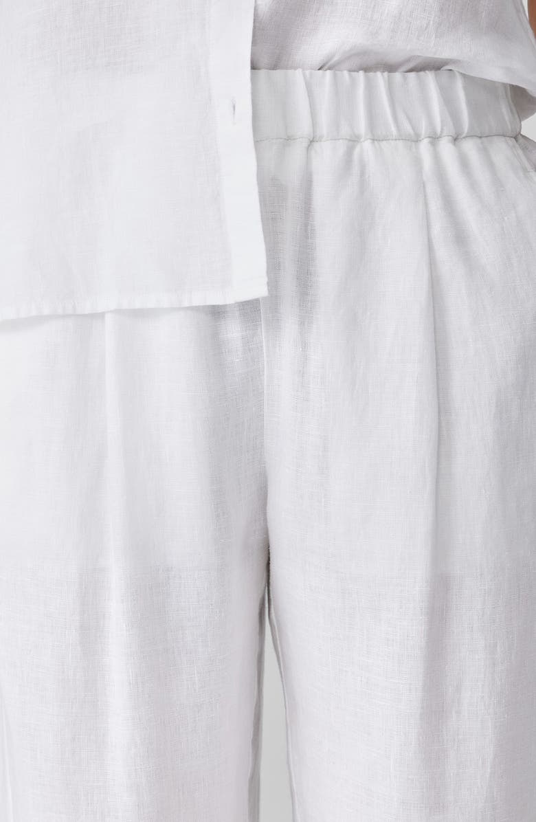 Eileen Fisher Organic Linen Ankle Lantern Pants, Alternate, color, White