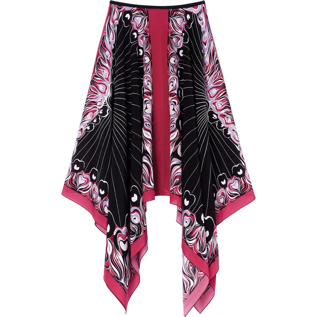 Longchamp Handkerchief Silk Skirt In Black