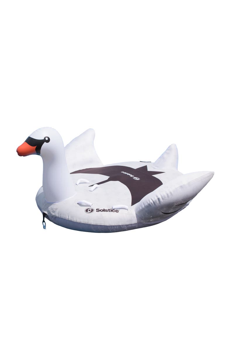 Solstice Layon Swan Towable, Plastic, 12 Riders, Kids & Adults, Main, color, White