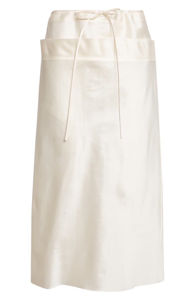 GIA STUDIOS Chiu Silk Satin Drawstring Column Skirt, Main, color, Cream