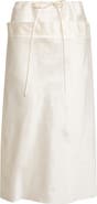 GIA STUDIOS Chiu Silk Satin Drawstring Column Skirt