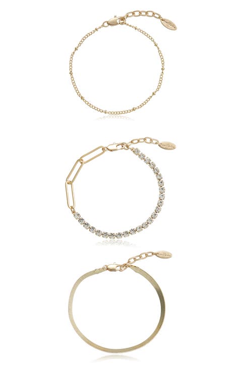 Set of 3 Simple Chains Bracelets
