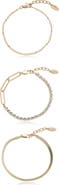 Ettika Set of 3 Simple Chains Bracelets