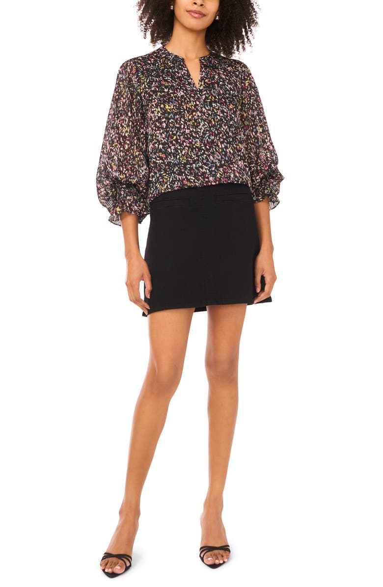 Vince Camuto Confetti Print Top, Alternate, color, Aegean Sea