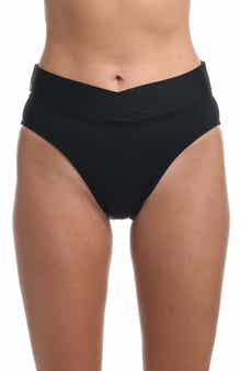 La Blanca Island Goddess Crossover High Waist Bikini Bottoms