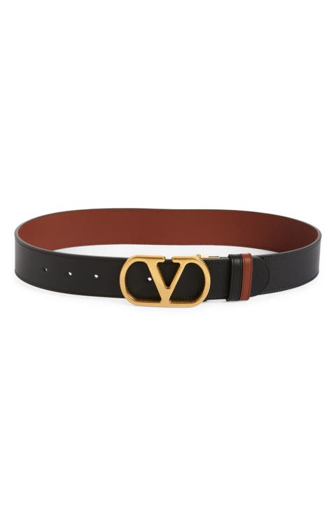 VLOGO Signature Reversible Leather Belt