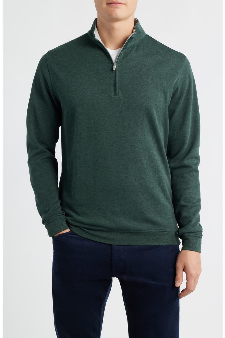 Comfort Interlock Quarter Zip Pullover, Main, color, DEEP VERDANT