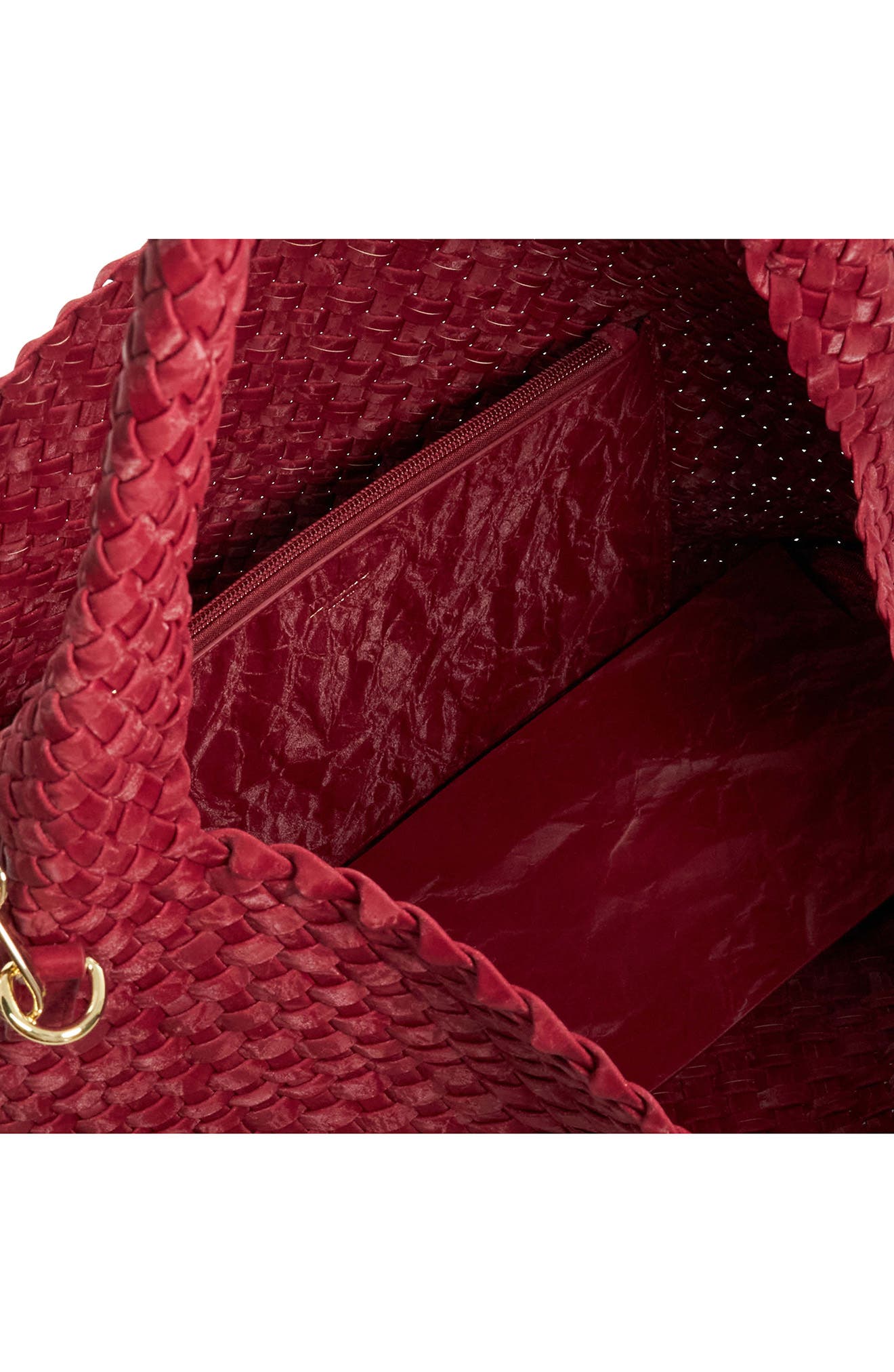 Deliberate Woven Hobo Bag, Alternate, color, BERRY
