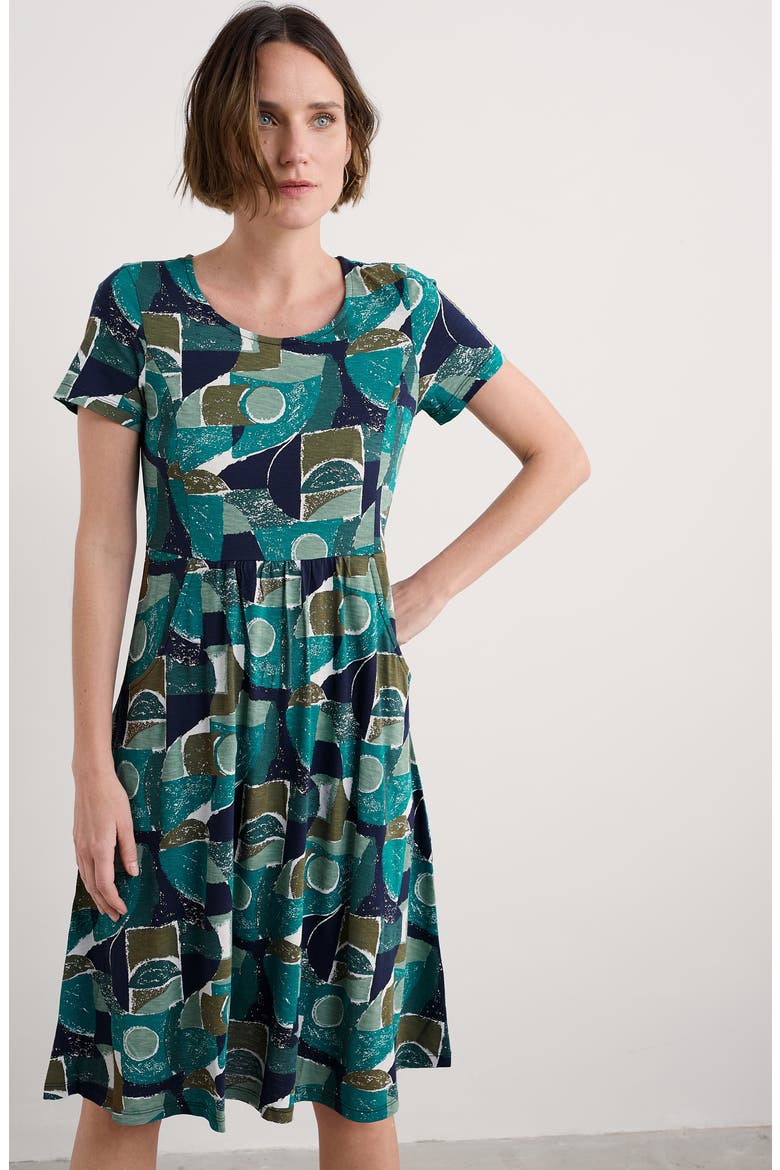 Enor Abstract Print Organic Cotton T-Shirt Dress, Alternate, color, PENWITH ABSTRACT EMULSION