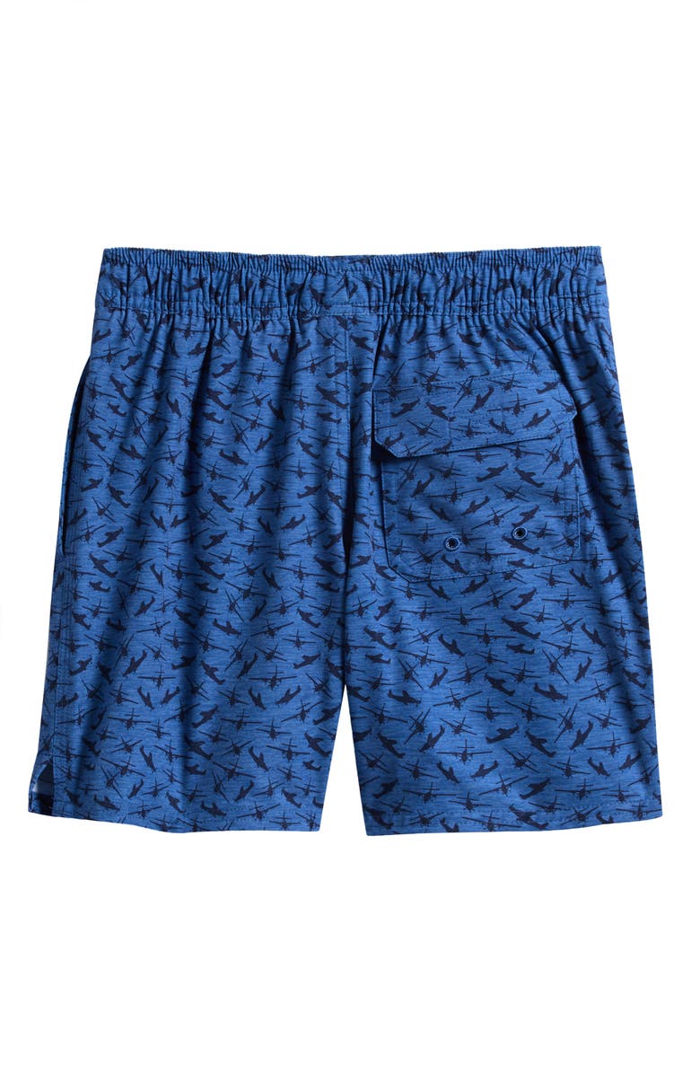 vineyard vines Kids' Chappy Beach Print Swim Trunks, Alternate, color, Seaplane Moonshine