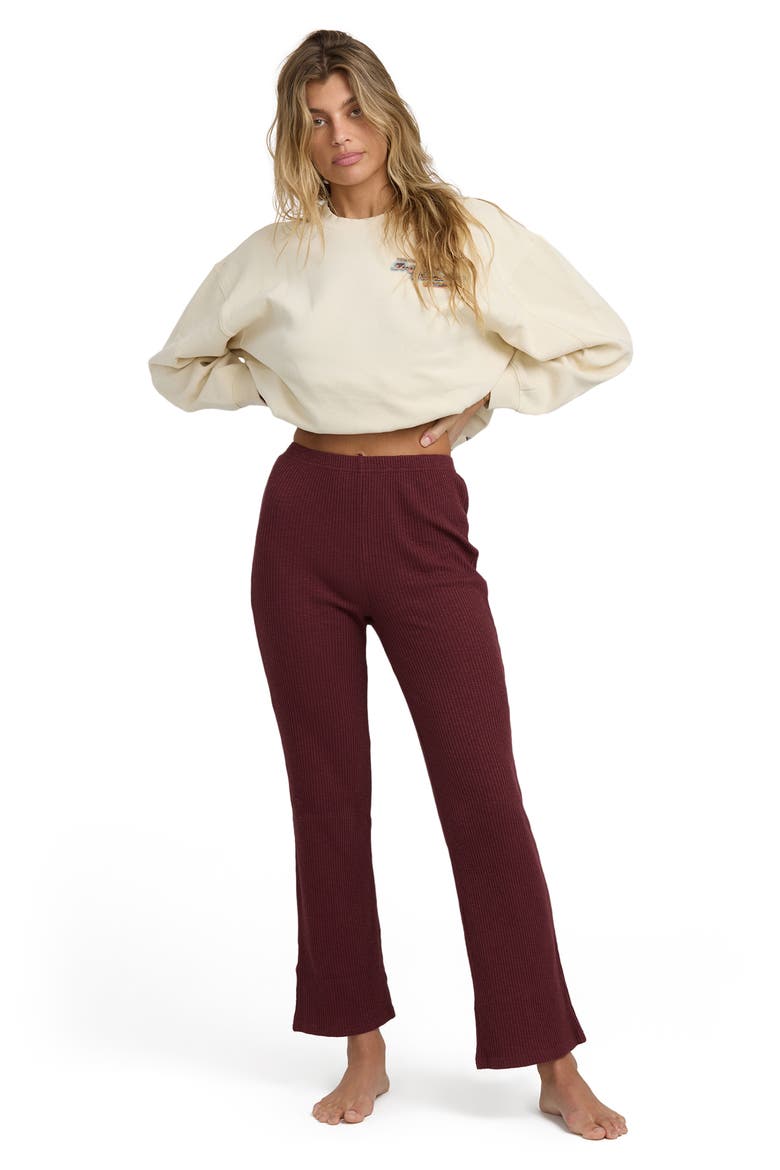Fever Twist Flare Rib Pants, Alternate, color, PINKIE