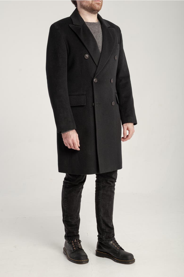 Cashmere Lapel Coat, Alternate, color, Black