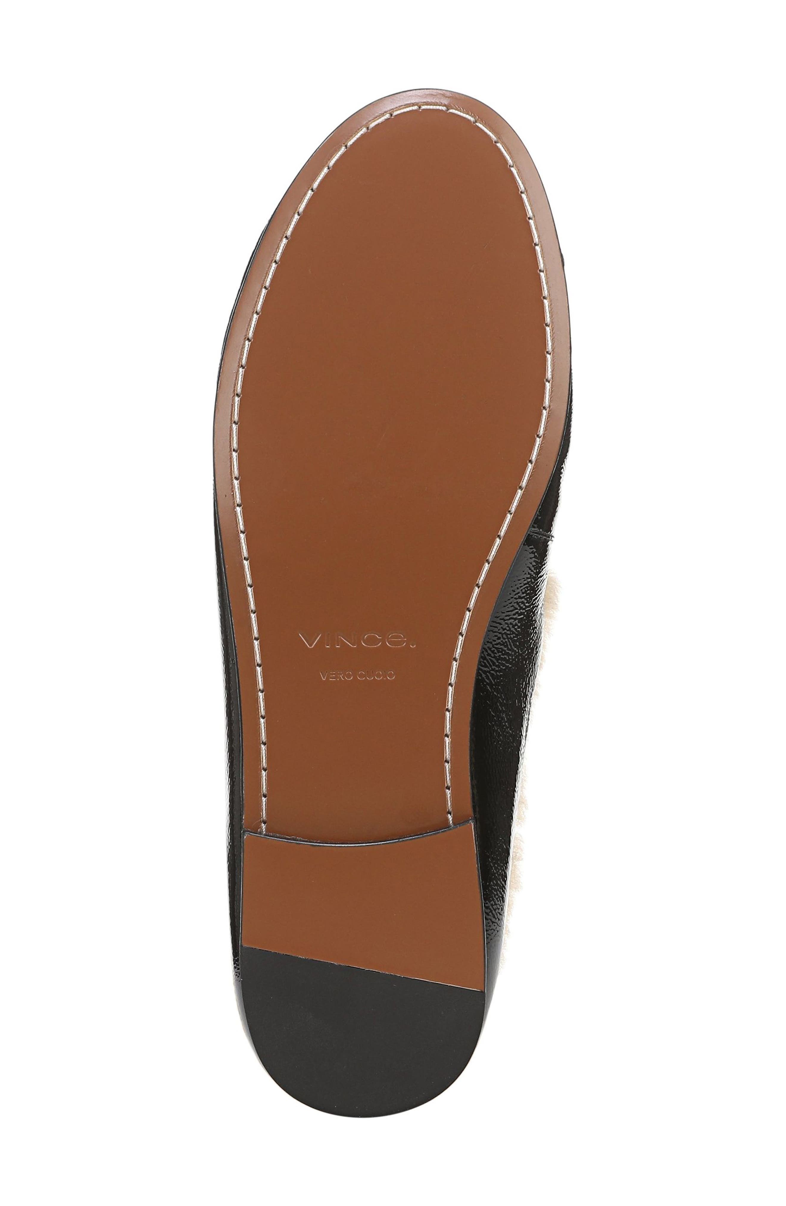 Tevin Genuine Shearling Lined Flat Mule, Alternate, color, BLACK