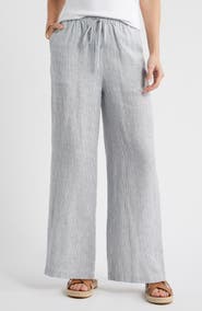 Caslon® Easy Wide Leg Linen Pants