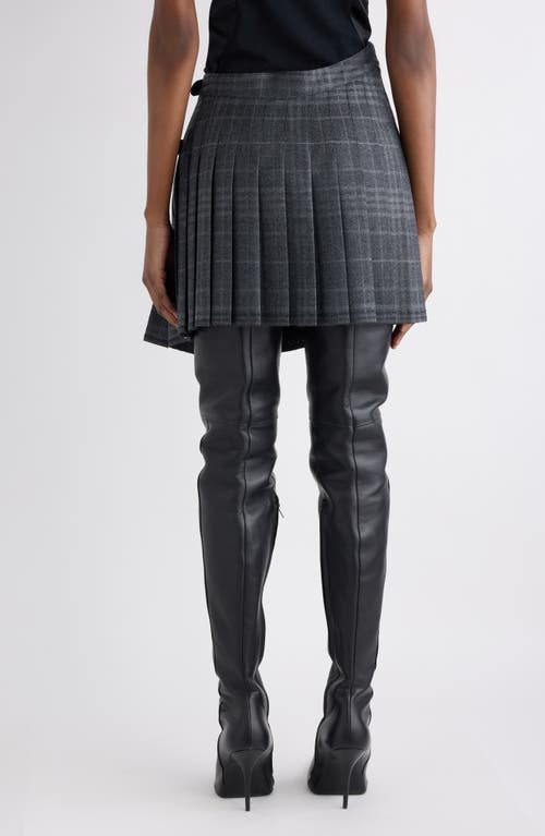 Balenciaga Grey Shadow-effect Tartan Mini Skirt In Gray