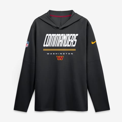 Men's Nike Black Washington Commanders Sideline Game On Lightweight Long Sleeve Hooded Dri-FIT Top