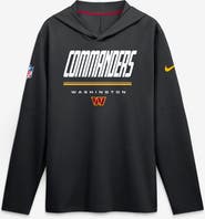 Nike Men's Nike Black Washington Commanders Sideline Game On Lightweight Long Sleeve Hooded Dri-FIT Top