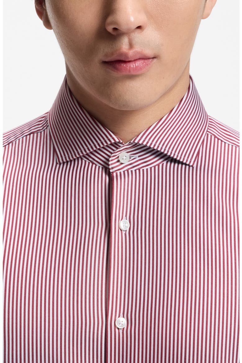 Hank Slim Fit Stripe Dress Shirt, Alternate, color, OPEN RED