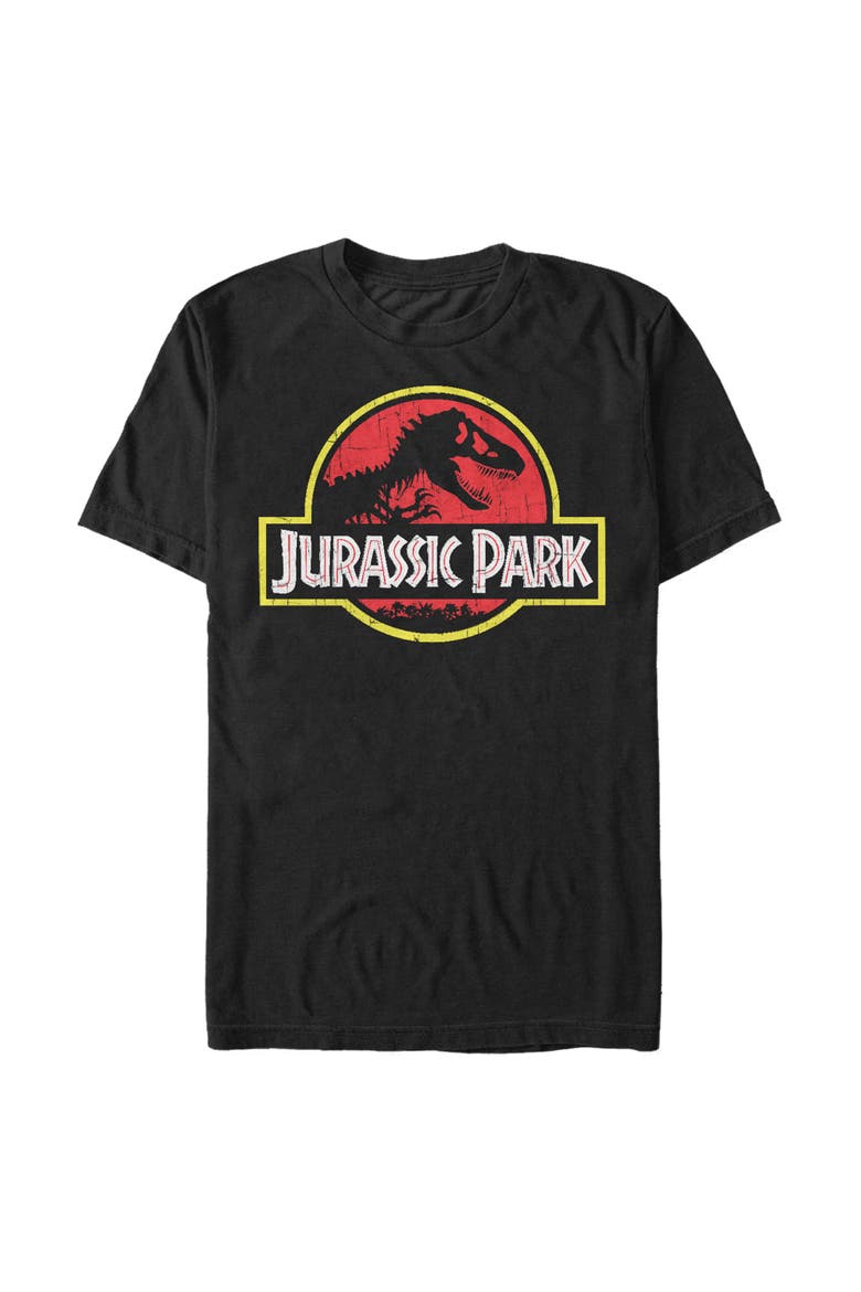 Men's Jurassic Park T Rex Logo Graphic Tee, Alternate, color, Black