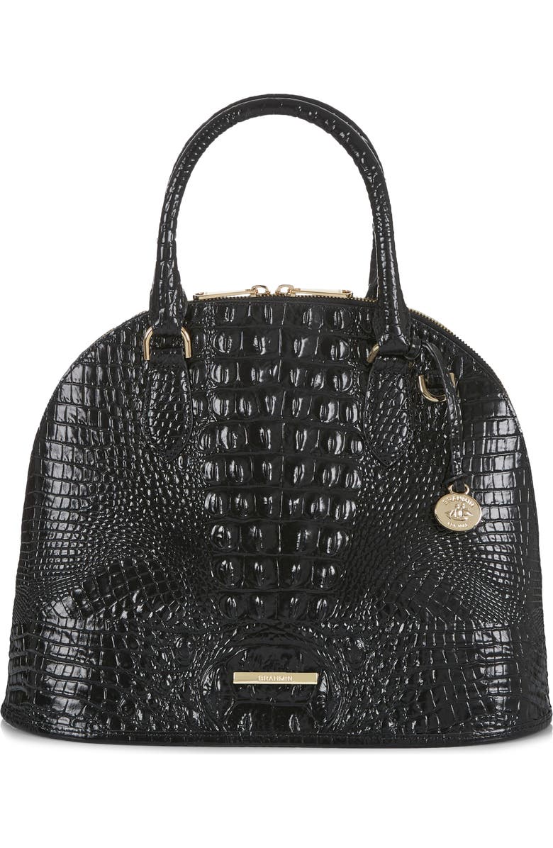 Brahmin Georgina Croc Embossed Leather Satchel, Main, color,