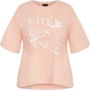 City Chic Loose Fit Cotton Graphic T-Shirt