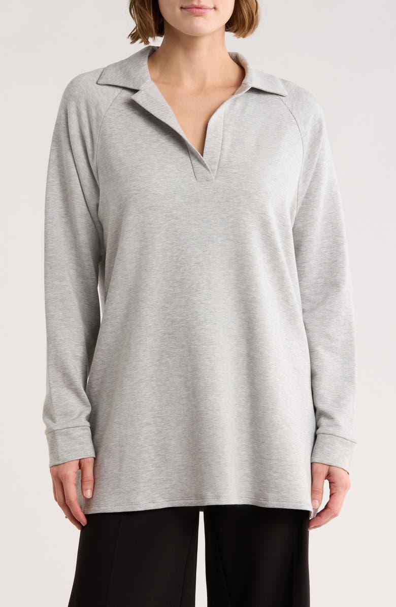 Eileen Fisher Johnny Collar Tencel<sup>™</sup> Lyocell Blend Sweater, Main, color, Dark Pearl