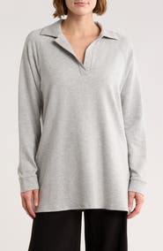 Eileen Fisher Johnny Collar Tencel™ Lyocell Blend Sweater