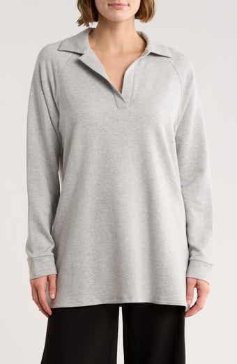 Eileen Fisher Johnny Collar Tencel™ Lyocell Blend Sweater