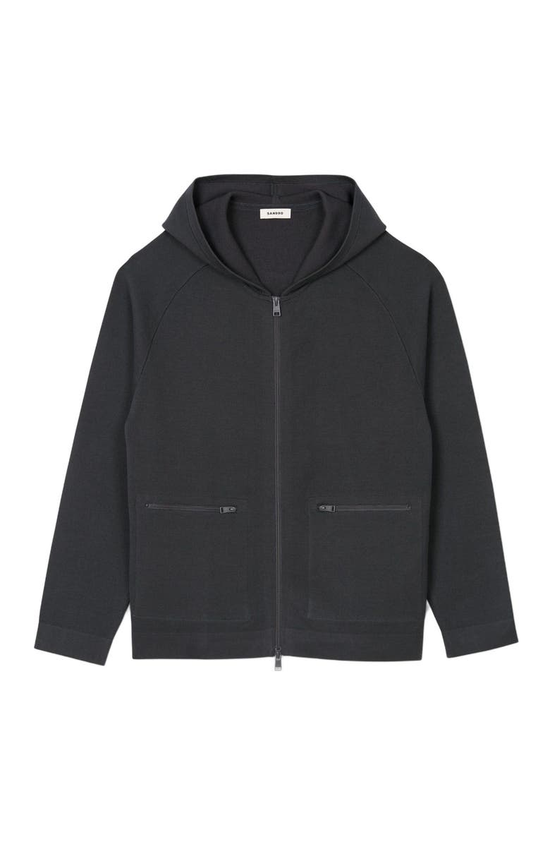 SANDRO Milano knit hooded cardigan, Alternate, color, Fonte