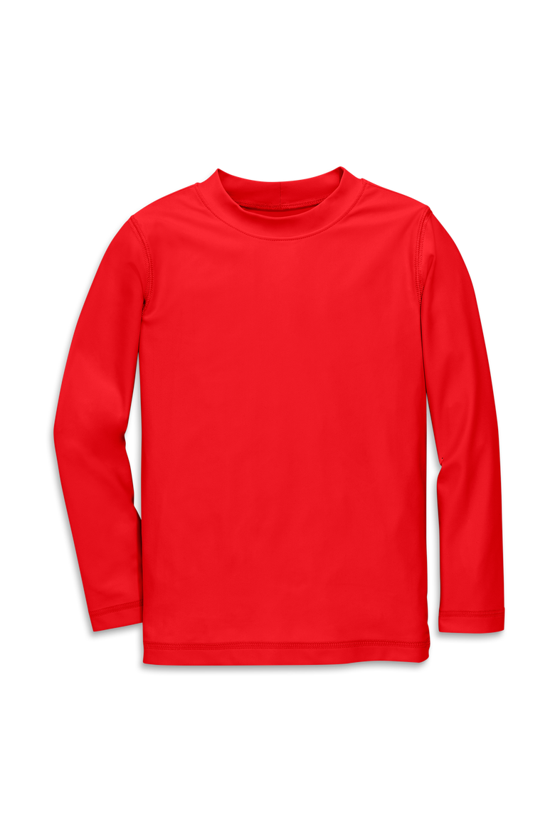 Kids Long Sleeve Rash Guard, Alternate, color, Tomato