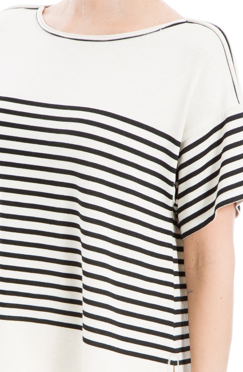 MAX STUDIO Stripe Boatneck T-Shirt, Alternate, color, Cream/ Black