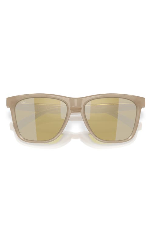 Costa Del Mar Ulu 56mm Mirrored Square Sunglasses In Sea Foam/sunrise Silver 580g