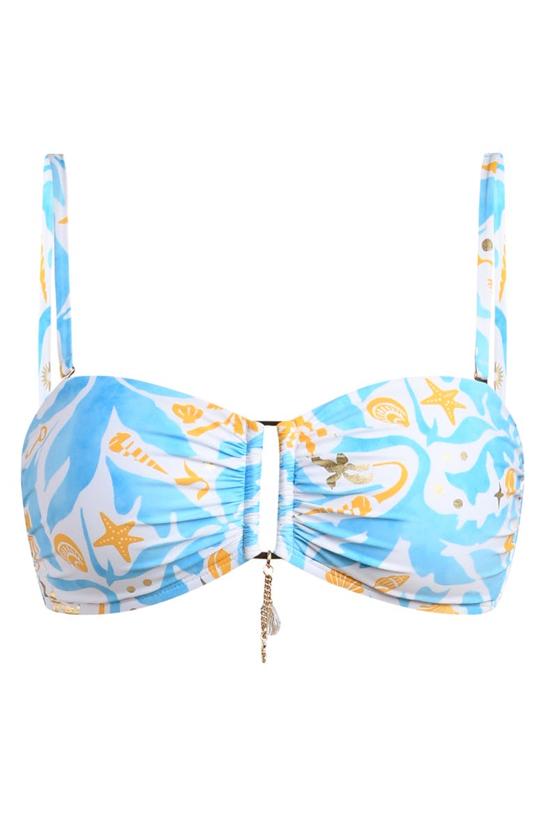 Trinket Bandeau Bikini Top, Alternate, color, SKY
