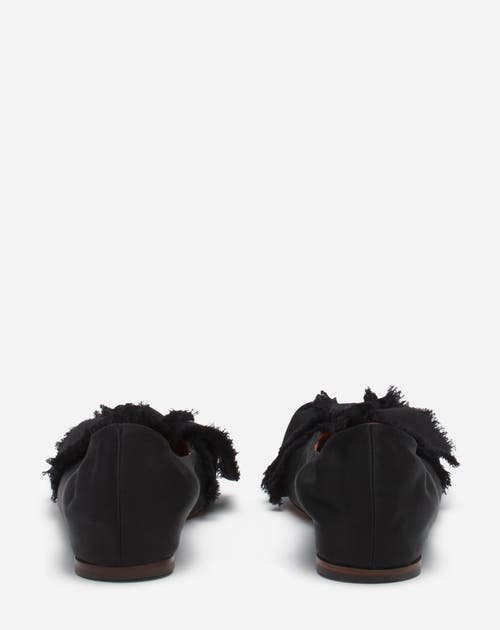 Lanvin Satin Bow Ballet Flats In Black