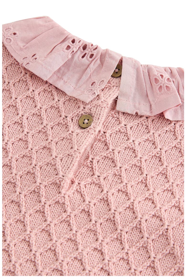 Kids' Mixed Media Cotton Sweater Vest, Alternate, color, PINK