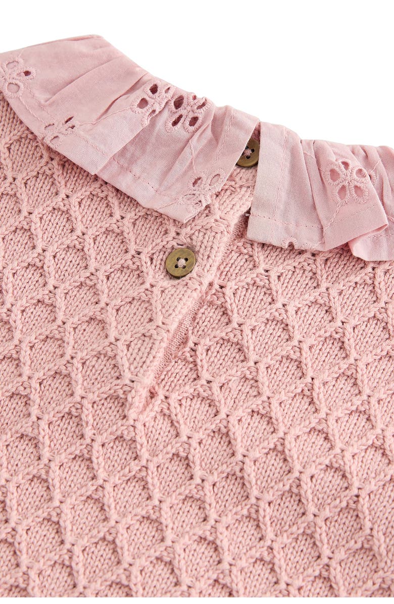 NEXT Kids' Mixed Media Cotton Sweater Vest, Alternate, color, Pink