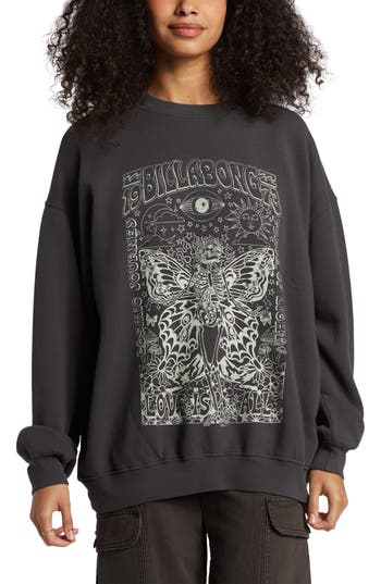 Billabong Ride In Cotton Blend Graphic Sweatshirt
