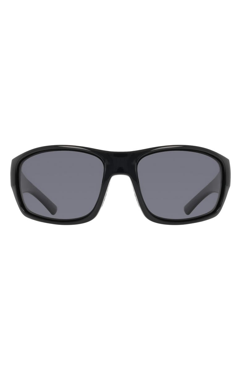 DRAGON 64mm Oversize Rectangular Sunglasses, Main, color, Shiny Black/ Smoke