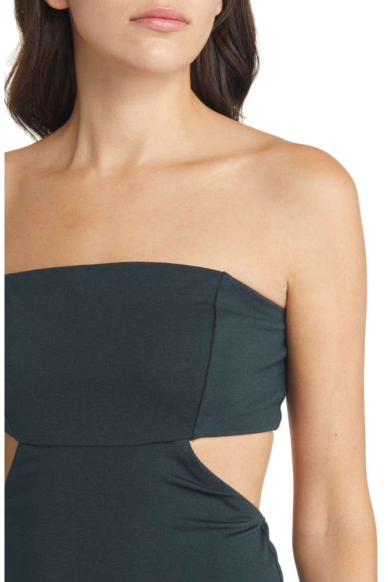 Cutout Strapless Body-Con Dress, Alternate, color, EMERALD GREEN
