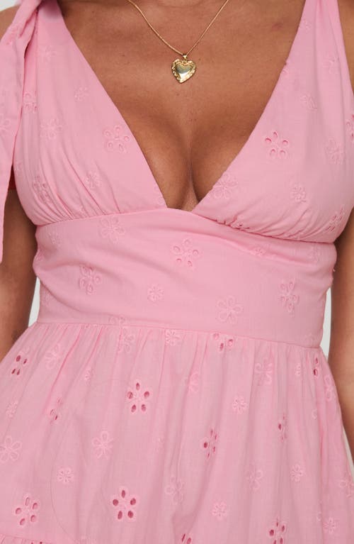PRINCESS POLLY PRINCESS POLLY GALVIS FLORAL EYELET COTTON MINIDRESS 