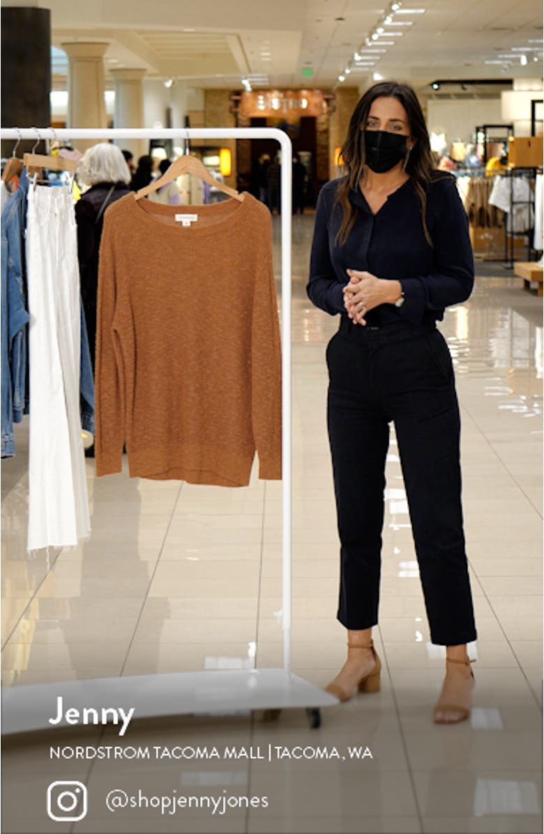 Women's Off the Shoulder Linen Blend Sweater, sales video thumbnail