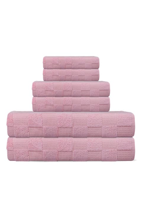 Waffle Terry 6-Piece Turkish Cotton Bath Towel Set