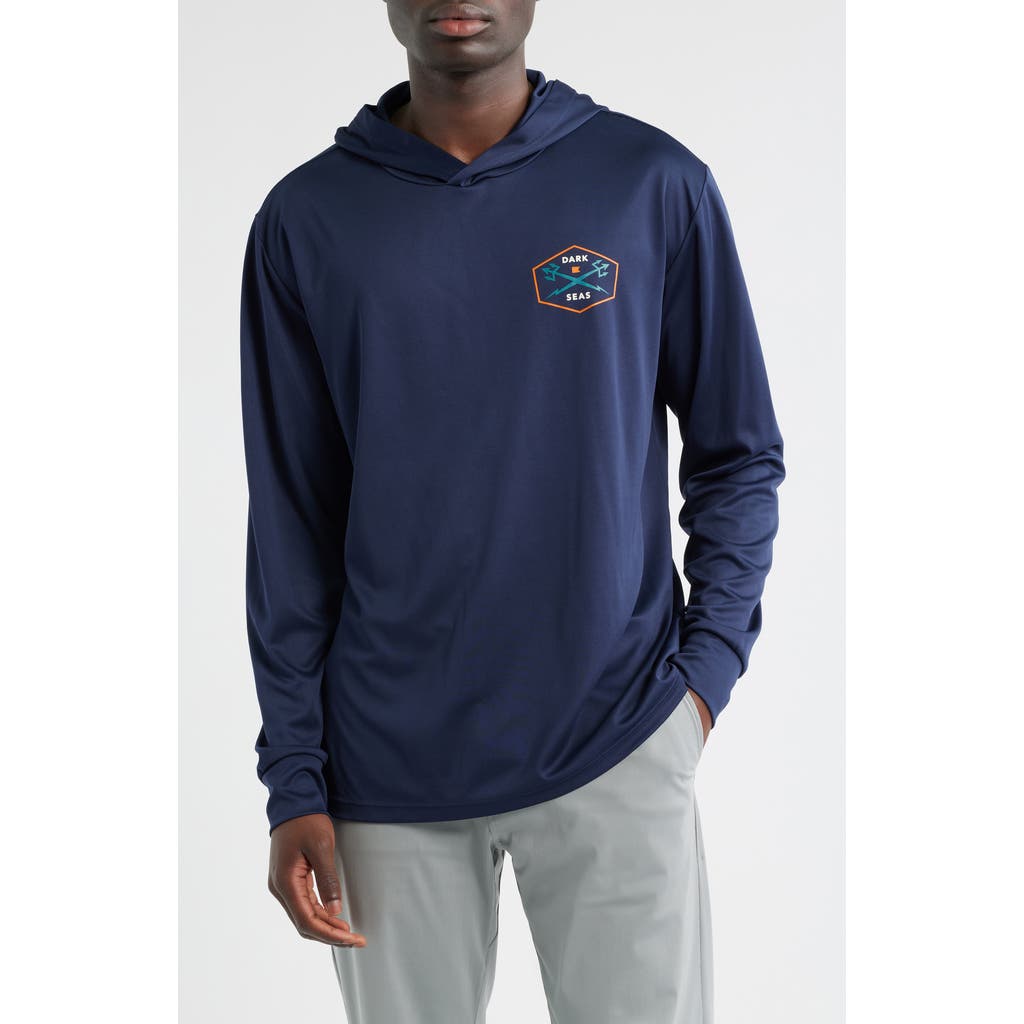 Dark Seas Progressive Upf Hooded Long Sleeve T-shirt