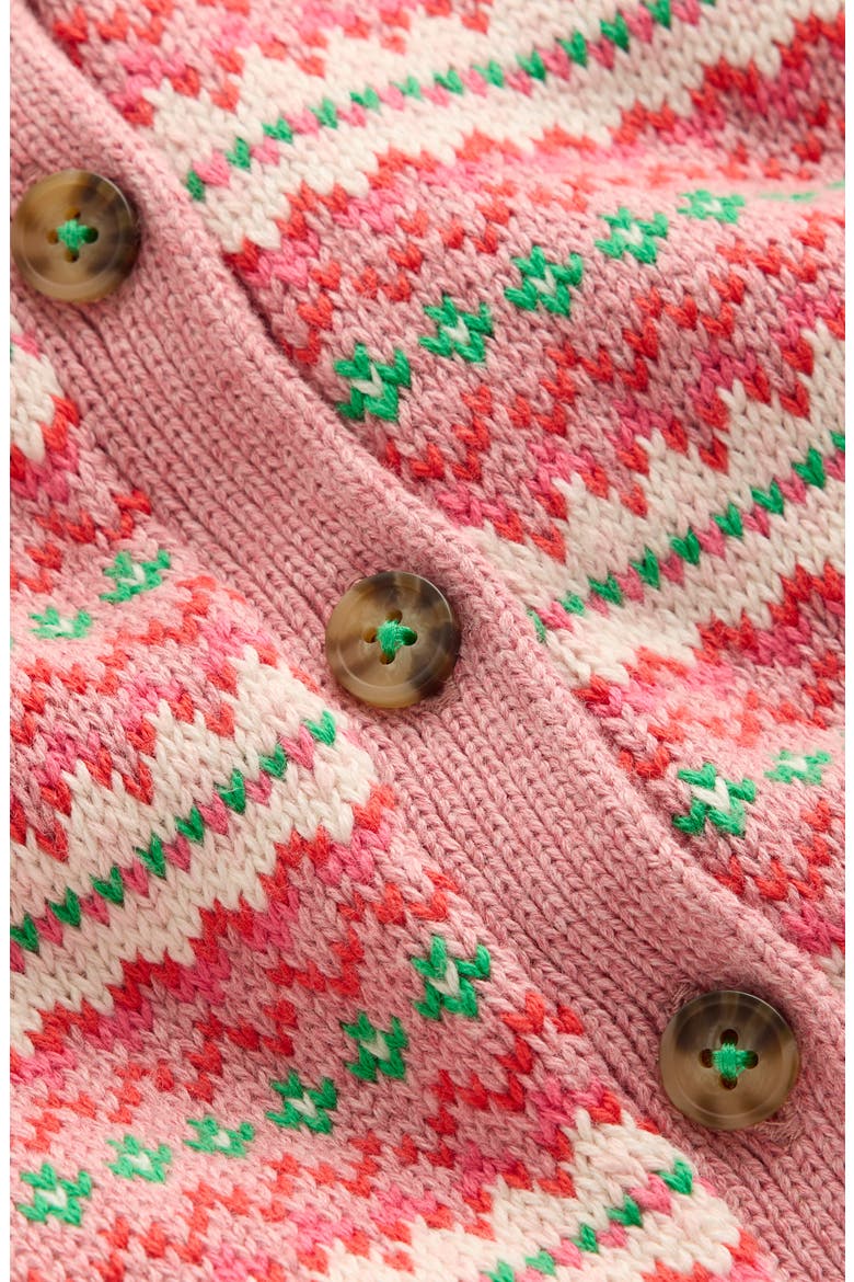 Kids' Fair Isle Cotton Collared Cardigan, Alternate, color, VINTAGE PINK