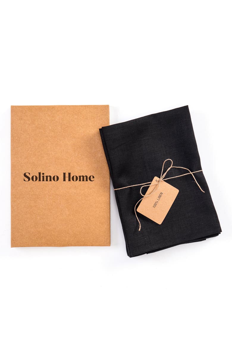 Solino Home Linen Dinner Napkins - Fete - Set of 6, 20" x 20", Alternate, color, Black