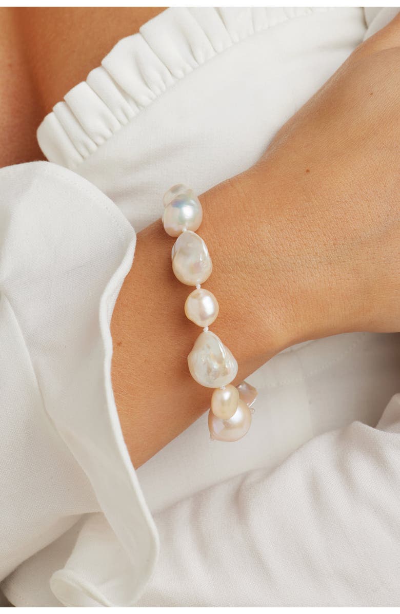 Untamed Petals Blake Baroque Pearl Bracelet, Alternate, color, 