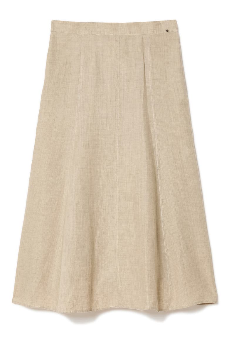 Scamera Flax Linen Midi Skirt, Alternate, color, SAND