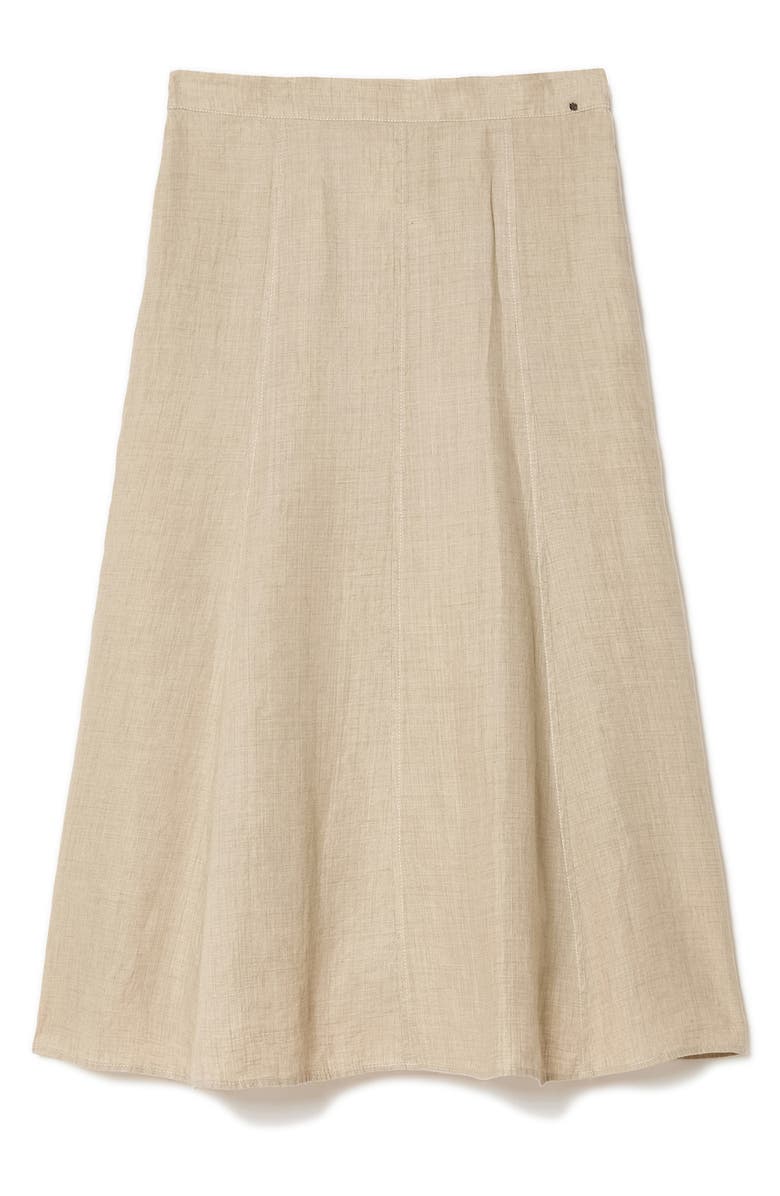 Marina Rinaldi Scamera Flax Linen Midi Skirt, Alternate, color, 